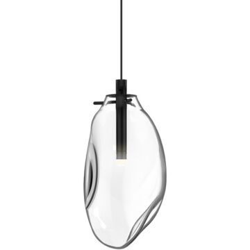 Liquid LED Pendant in Satin Black by Sonneman