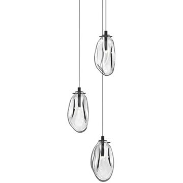 Liquid LED Pendant in Satin Black by Sonneman