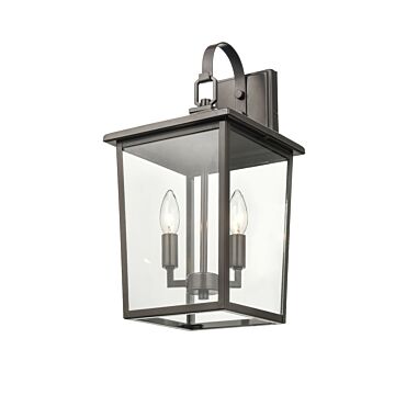 Fetterton Two Light Outdoor Hanging Lantern in Powder Coat Bronze by Millennium