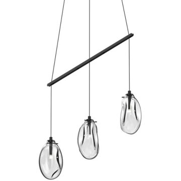 Liquid LED Pendant in Satin Black by Sonneman