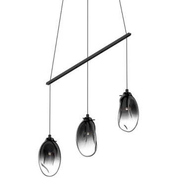 Liquid LED Pendant in Satin Black by Sonneman
