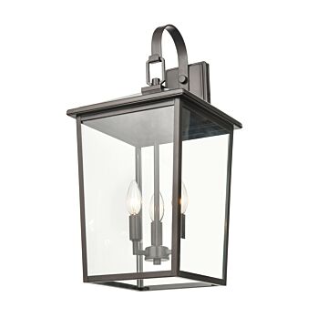 Fetterton Three Light Outdoor Hanging Lantern in Powder Coat Bronze by Millennium