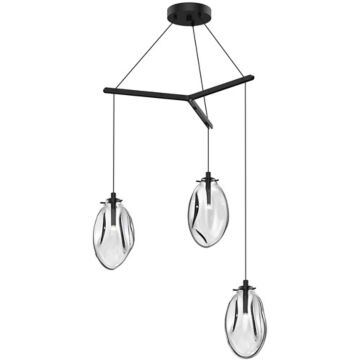 Liquid LED Pendant in Satin Black by Sonneman