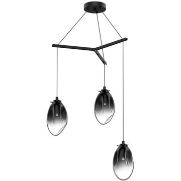 Liquid LED Pendant in Satin Black by Sonneman