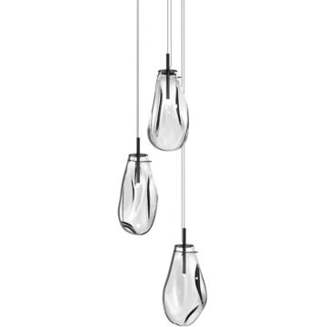 Liquid LED Pendant in Satin Black by Sonneman