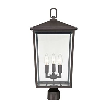 Fetterton Three Light Outdoor Post Lantern in Powder Coat Bronze by Millennium
