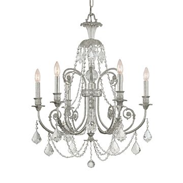 Regis Six Light Chandelier in Olde Silver by Crystorama