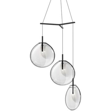 Cantina LED Pendant in Satin Black by Sonneman