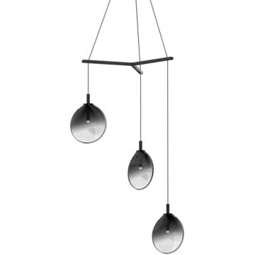 Cantina LED Pendant in Satin Black by Sonneman