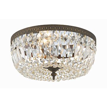 Ceiling Mount Three Light Flush Mount in English Bronze by Crystorama