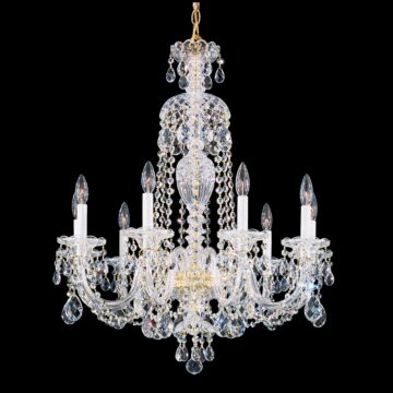 Sterling Nine Light Chandelier in Silver by Schonbek