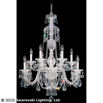 Sterling 12 Light Chandelier in Silver by Schonbek