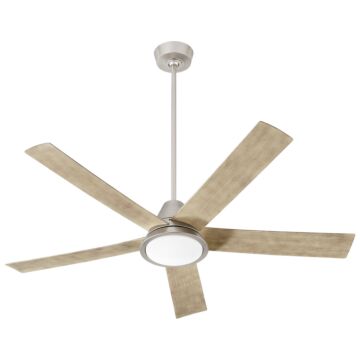 Temple 56"Ceiling Fan in Satin Nickel by Oxygen