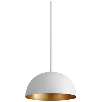Lucci LED Pendant in White W Industrial Brass by Oxygen