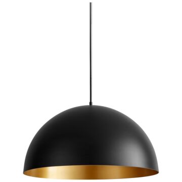 Lucci LED Pendant in Black W Industrial Brass by Oxygen