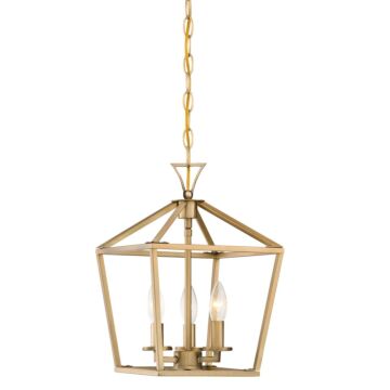 Townsend Three Light Pendant in Warm Brass by Savoy House