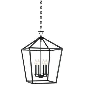 Townsend Four Light Pendant in Matte Black by Savoy House