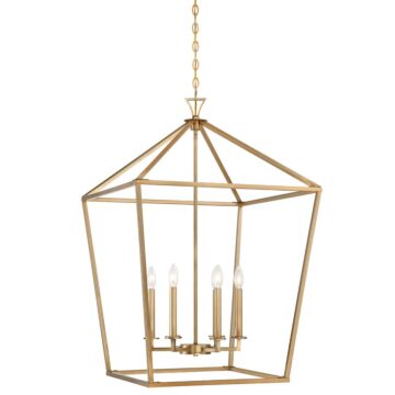 Townsend Six Light Pendant in Warm Brass by Savoy House
