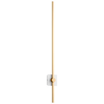 Zora LED Wall Sconce in White W Industrial Brass by Oxygen