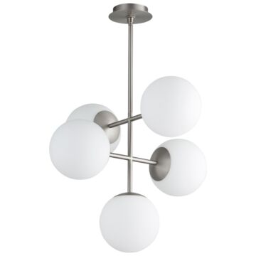 Nebula LED Pendant in Satin Nickel by Oxygen