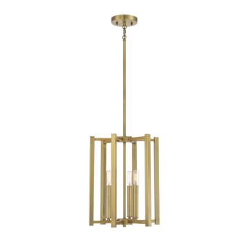 Benson Three Light Pendant in Warm Brass by Savoy House
