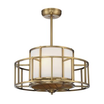 Oslo Four Light Fan D'Lier in Warm Brass by Savoy House