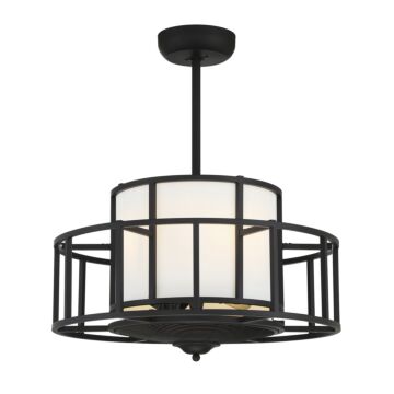 Oslo Four Light Fan D'Lier in Matte Black by Savoy House