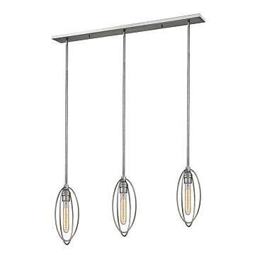 Z-Lite Persis 3-Light Linear Pendant Light In Old Silver