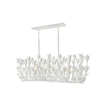 Flora 10-Light LED Linear Pendant in Textured Plaster