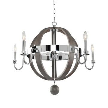 Sharlow Five Light Chandelier in Chrome by Kalco