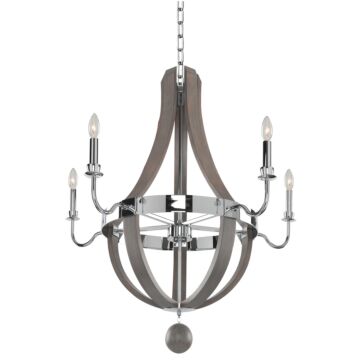 Sharlow Five Light Chandelier in Chrome by Kalco