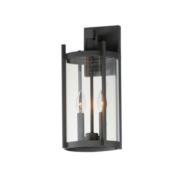 Belfry Two Light Outdoor Wall Sconce in Black by Maxim