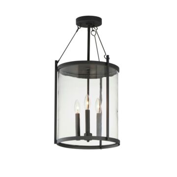 Belfry Three Light Pendant in Black by Maxim