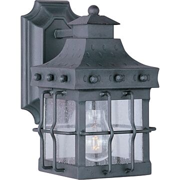Nantucket One Light Outdoor Wall Lantern in Country Forge by Maxim