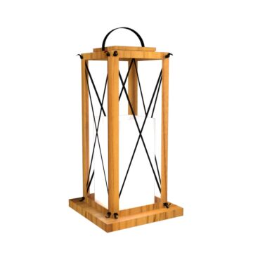 Clean 1-Light Floor Lamp in Teak