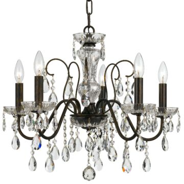 Butler Five Light Chandelier in English Bronze by Crystorama