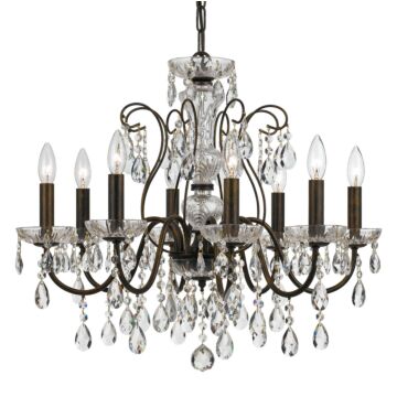 Butler Eight Light Chandelier in English Bronze by Crystorama