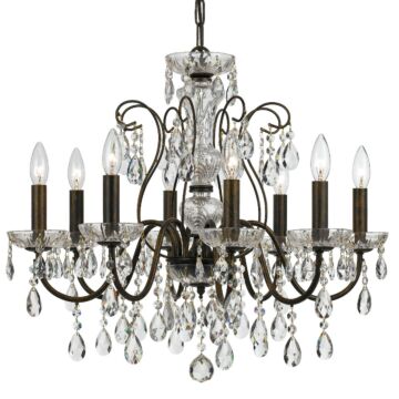 Butler Eight Light Chandelier in English Bronze by Crystorama