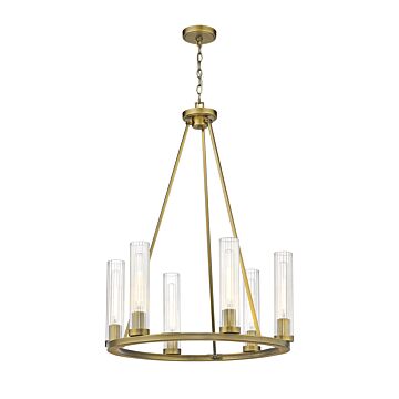 Z-Lite Beau 6-Light Chandelier In Rubbed Brass