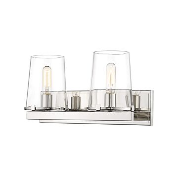 Z-Lite Callista 2-Light Bathroom Vanity Light In Polished Nickel