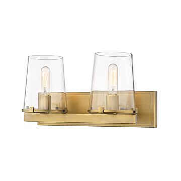 Z-Lite Callista 2-Light Bathroom Vanity Light In Rubbed Brass
