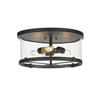 Z-Lite Callista 3-Light Flush Mount Ceiling Light In Matte Black