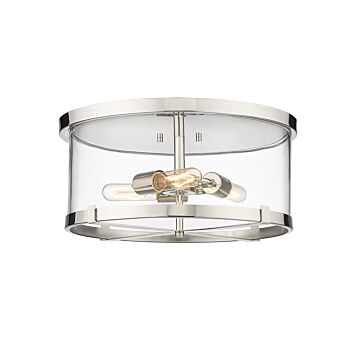 Z-Lite Callista 3-Light Flush Mount Ceiling Light In Polished Nickel