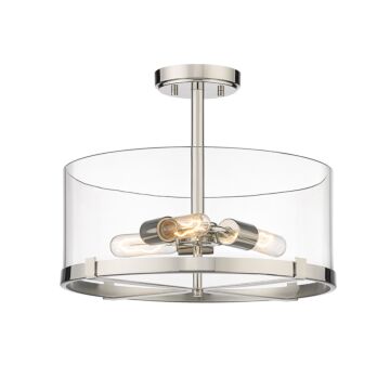 Z-Lite Callista 3-Light Semi Flush Mount Ceiling Light In Polished Nickel