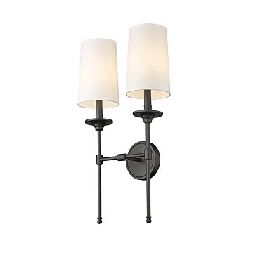 Z-Lite Emily 2-Light Wall Sconce In Matte Black