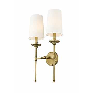 Z-Lite Emily 2-Light Wall Sconce In Rubbed Brass