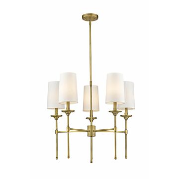 Z-Lite Emily 5-Light Chandelier In Rubbed Brass