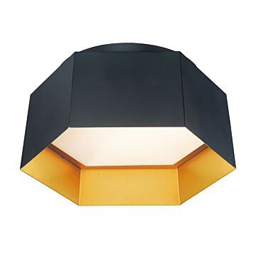 Honeycomb LED Flush Mount in Black   Gold by Maxim