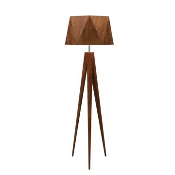 Facet 1-Light Floor Lamp in Imbuia