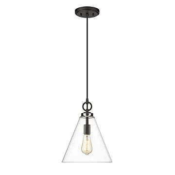 Z-Lite Harper 1-Light Pendant Light In Matte Black